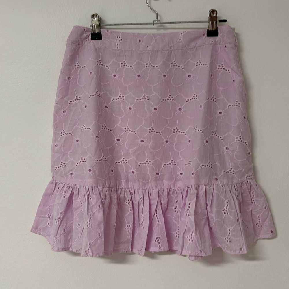 NWT Lilac Embroidered Mini Skirt